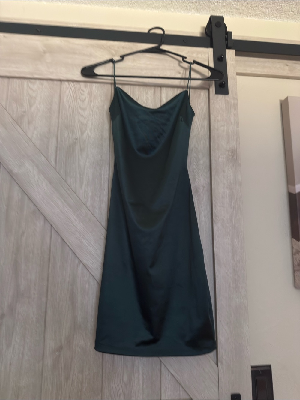 Windsor Satin Dress in Emerald Green